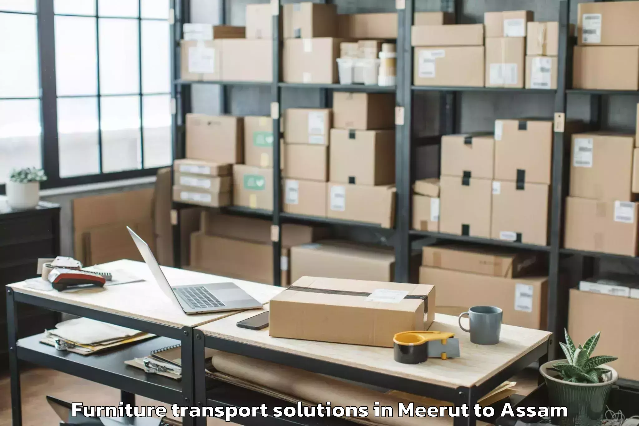 Trusted Meerut to Iit Guwahati Furniture Transport Solutions